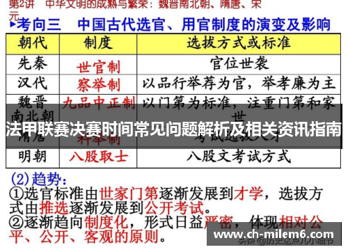 法甲联赛决赛时间常见问题解析及相关资讯指南 法甲联赛决赛时间常见问题解析及相关资讯指南