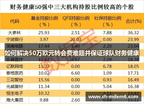 如何解决50万欧元转会费难题并保证球队财务健康
